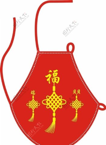 中国龙双龙戏珠传统文化婴儿肚兜图片