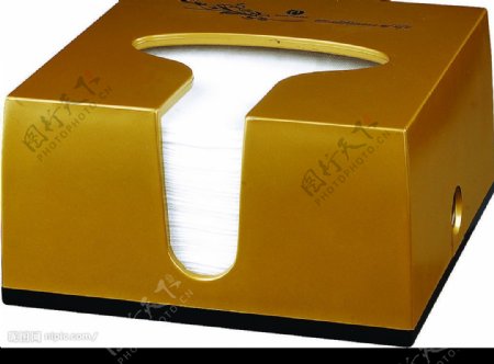 金黄色纸巾盒图片