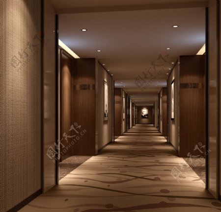 电梯间过道走廊效果图片
