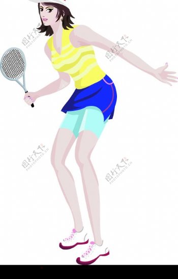 打羽毛球的女孩图片