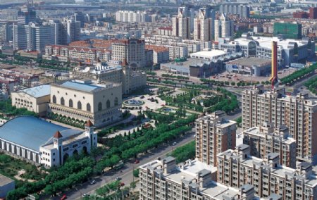 天津开发区鸟瞰图片