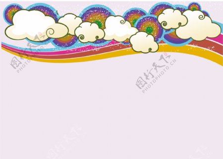 云朵彩虹背景图片