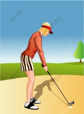 高尔夫比赛人物图片