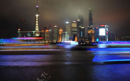 上海浦东陆家嘴夜景图片