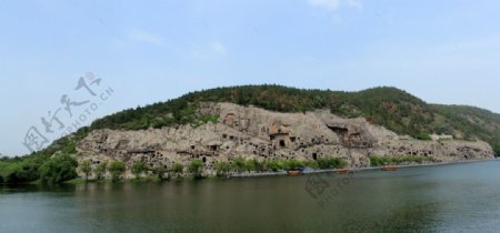 龙门石窟全景图图片