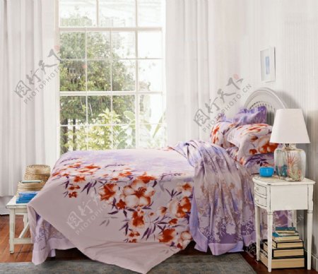 花卉床品韩式卧房图片