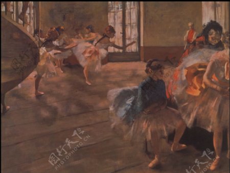 高清欧洲舞会舞女油画图片