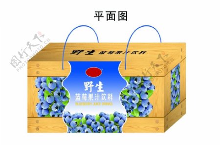 野生蓝莓礼盒平面图图片