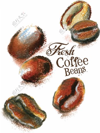 彩绘咖啡豆图片