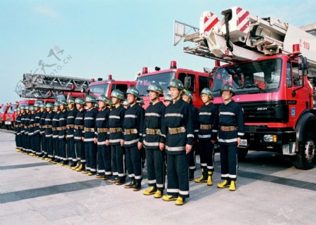 消防员集合图片