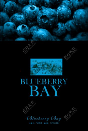 蓝莓酒标图片