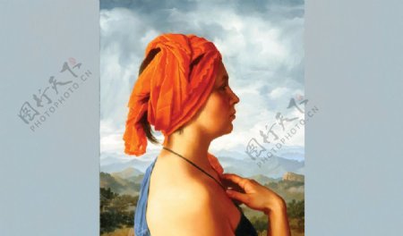 红头巾女人图片