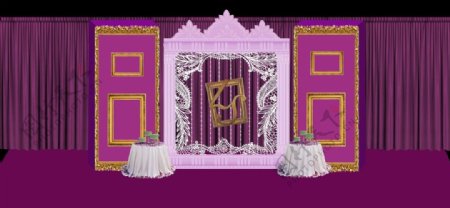 粉紫色婚礼展示区图片
