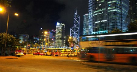 香港中环夜晚街景图片