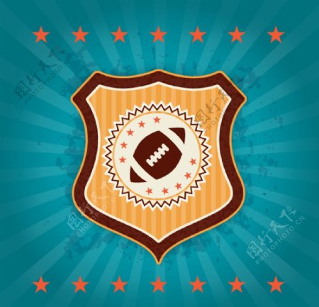 创意橄榄球盾形标志背景图片