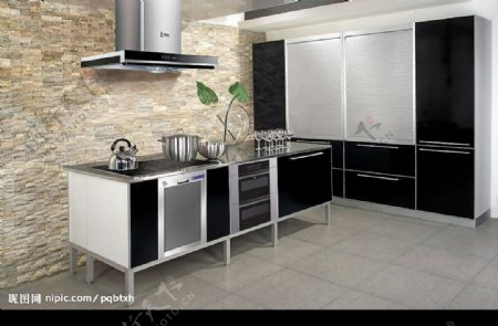 金属感和现代感的厨房图片