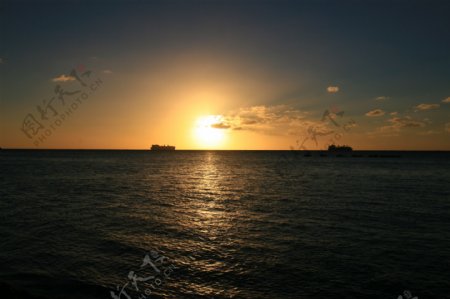 太平洋夕阳美景图片