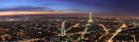 高清巴黎夜景鸟瞰图片