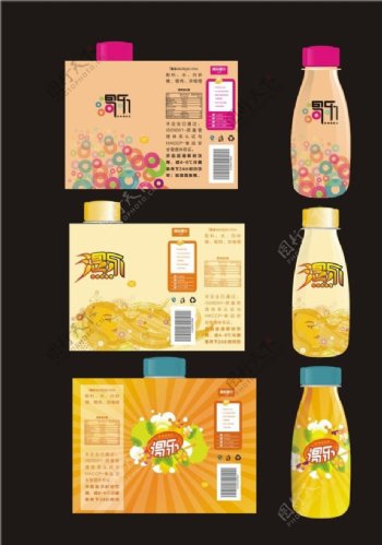 渴乐橙汁瓶装设计图片