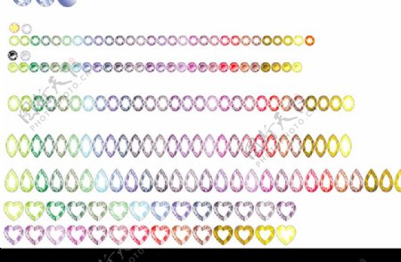 多種顏色鑽石矢量图图片