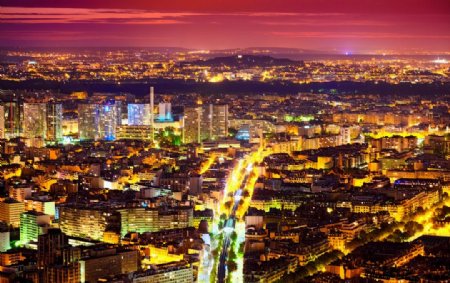 俯瞰城市夜景图片
