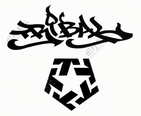 tribal标志街舞标志嘻哈标志大五星标志五星标志图片