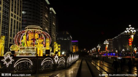 长安街东方广场夜景图片