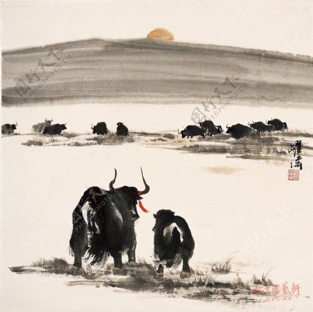 中国画写意牛图片