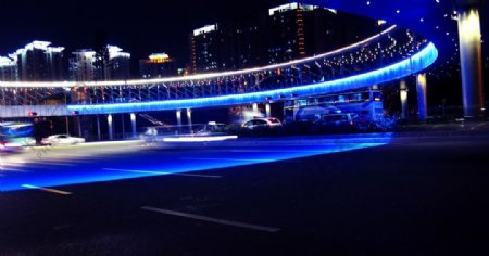 城市天桥夜景图片