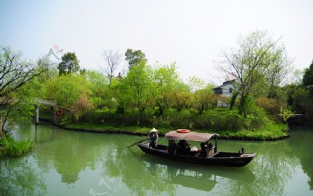 杭州西溪湿地泛舟图片