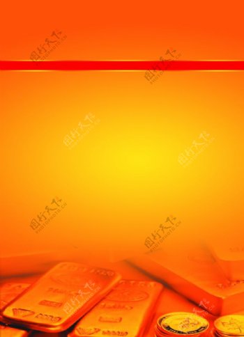 橙色黄金海报背景图片