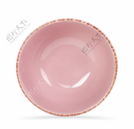 粉色陶瓷碗返古刷痕分层图片