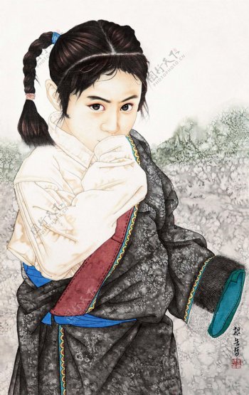 藏族小姑娘图片