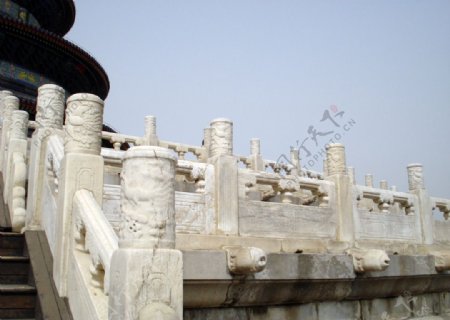 北京天坛的白玉栏杆图片