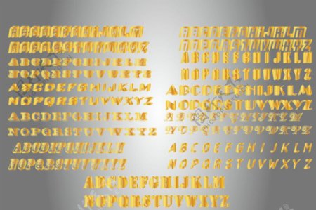 金色立体26字母图片