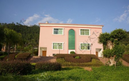 粉红房子图片