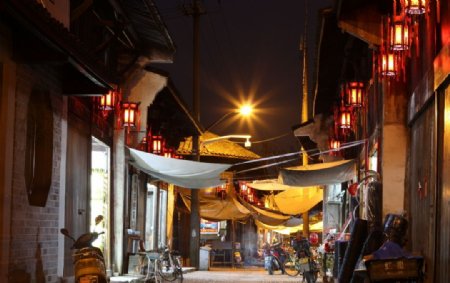 义乌佛堂古街夜景图片