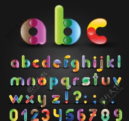 彩色英文字母创意设计图片