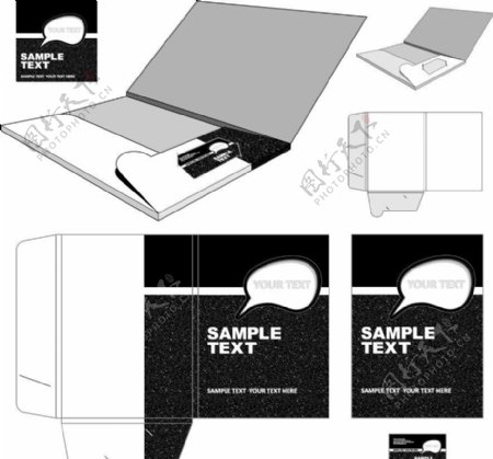 黑色斑点文件夹包装设计图片