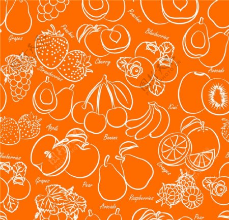 水果橙色背景图片