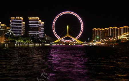 天津海河夜景图片