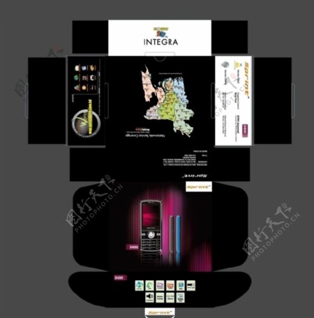 D400手机彩盒包装设计图片