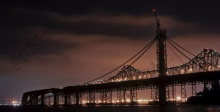 钢铁桥夜景图片