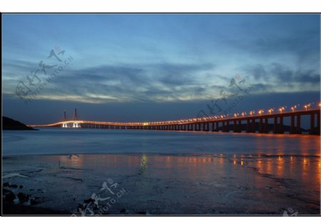 夜色宁波桥图片