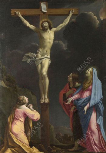 在十字架上圣母圣人图片