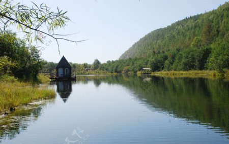 木屋景致图片