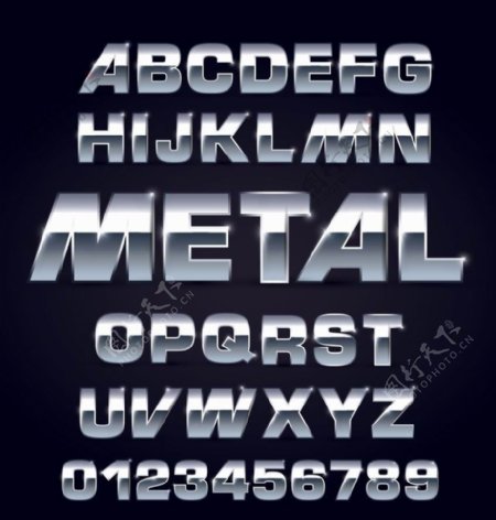 金属字母图片
