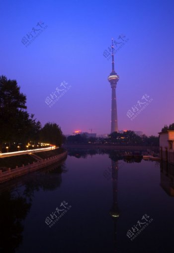 北京城市远景夜景图片
