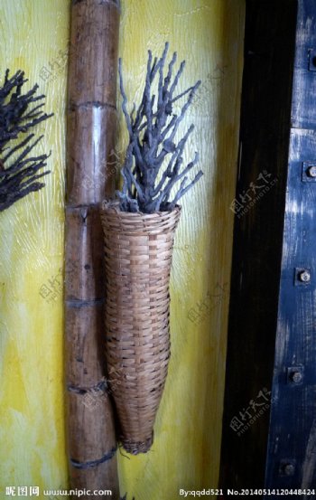编织竹篓图片