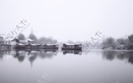 湘湖的雪图片